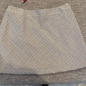 The Limited Plaid Mini Skirt in Light Gray and White